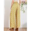 imageAllegra K Womens Boho High Waist Drawstring Split Flowy Wide Leg PantsYellow