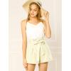 imageAllegra K Womens Bow Tie High Waist Short Paper Bag ShortsApricot