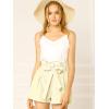 imageAllegra K Womens Bow Tie High Waist Short Paper Bag ShortsApricot