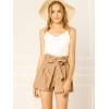 imageAllegra K Womens Bow Tie High Waist Short Paper Bag ShortsBrown