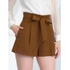 imageAllegra K Womens Bow Tie High Waist Short Paper Bag ShortsCoffee