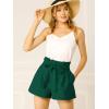 imageAllegra K Womens Bow Tie High Waist Short Paper Bag ShortsDark Green