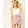 imageAllegra K Womens Bow Tie High Waist Short Paper Bag ShortsPink