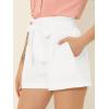 imageAllegra K Womens Bow Tie High Waist Short Paper Bag ShortsWhite