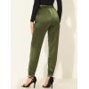 imageAllegra K Womens Casual High Waisted Ankle Length Bow Tie Waist Satin Pants with PocketArmy Green