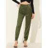 imageAllegra K Womens Casual High Waisted Ankle Length Bow Tie Waist Satin Pants with PocketArmy Green