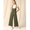 imageAllegra K Womens High Waist Wide Leg Belted Jumpsuits Button Long OverallsArmy Green