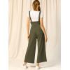 imageAllegra K Womens High Waist Wide Leg Belted Jumpsuits Button Long OverallsArmy Green