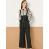 imageAllegra K Womens High Waist Wide Leg Belted Jumpsuits Button Long OverallsBlack