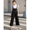 imageAllegra K Womens High Waist Wide Leg Belted Jumpsuits Button Long OverallsBlack