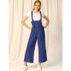 imageAllegra K Womens High Waist Wide Leg Belted Jumpsuits Button Long OverallsBlue