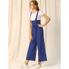 imageAllegra K Womens High Waist Wide Leg Belted Jumpsuits Button Long OverallsBlue