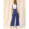 imageAllegra K Womens High Waist Wide Leg Belted Jumpsuits Button Long OverallsBlue