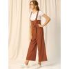 imageAllegra K Womens High Waist Wide Leg Belted Jumpsuits Button Long OverallsBrown