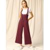 imageAllegra K Womens High Waist Wide Leg Belted Jumpsuits Button Long OverallsBurgundy