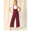imageAllegra K Womens High Waist Wide Leg Belted Jumpsuits Button Long OverallsBurgundy