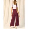 imageAllegra K Womens High Waist Wide Leg Belted Jumpsuits Button Long OverallsBurgundy