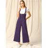 imageAllegra K Womens High Waist Wide Leg Belted Jumpsuits Button Long OverallsDark Purple