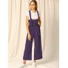 imageAllegra K Womens High Waist Wide Leg Belted Jumpsuits Button Long OverallsDark Purple