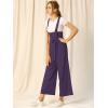 imageAllegra K Womens High Waist Wide Leg Belted Jumpsuits Button Long OverallsDark Purple