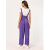 imageAllegra K Womens High Waist Wide Leg Belted Jumpsuits Button Long OverallsGrape