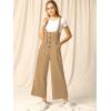 imageAllegra K Womens High Waist Wide Leg Belted Jumpsuits Button Long OverallsKhaki