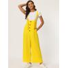 imageAllegra K Womens High Waist Wide Leg Belted Jumpsuits Button Long OverallsLight Yellow