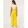 imageAllegra K Womens High Waist Wide Leg Belted Jumpsuits Button Long OverallsLight Yellow