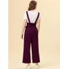 imageAllegra K Womens High Waist Wide Leg Belted Jumpsuits Button Long OverallsPurplish Red