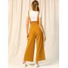 imageAllegra K Womens High Waist Wide Leg Belted Jumpsuits Button Long OverallsYellow