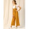 imageAllegra K Womens High Waist Wide Leg Belted Jumpsuits Button Long OverallsYellow