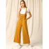 imageAllegra K Womens High Waist Wide Leg Belted Jumpsuits Button Long OverallsYellow