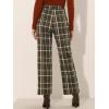 imageAllegra K Womens Plaid Pants Elastic Waist Casual Work Office Long TrousersArmy Green