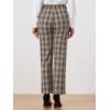 imageAllegra K Womens Plaid Pants Elastic Waist Casual Work Office Long TrousersBeige Black