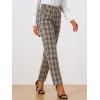 imageAllegra K Womens Plaid Pants Elastic Waist Casual Work Office Long TrousersBeige Black