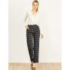 imageAllegra K Womens Plaid Pants Elastic Waist Casual Work Office Long TrousersBlack