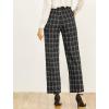 imageAllegra K Womens Plaid Pants Elastic Waist Casual Work Office Long TrousersBlack