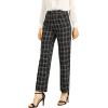 imageAllegra K Womens Plaid Pants Elastic Waist Casual Work Office Long TrousersBlack