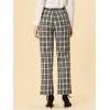 imageAllegra K Womens Plaid Pants Elastic Waist Casual Work Office Long TrousersBlack Beige