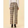 imageAllegra K Womens Plaid Pants Elastic Waist Casual Work Office Long TrousersBlack Khaki