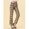 imageAllegra K Womens Plaid Pants Elastic Waist Casual Work Office Long TrousersBlack Khaki