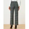 imageAllegra K Womens Plaid Pants Elastic Waist Casual Work Office Long TrousersBlue Green