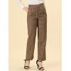 imageAllegra K Womens Plaid Pants Elastic Waist Casual Work Office Long TrousersBrown