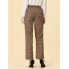 imageAllegra K Womens Plaid Pants Elastic Waist Casual Work Office Long TrousersBrown