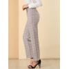 imageAllegra K Womens Plaid Pants Elastic Waist Casual Work Office Long TrousersCamel