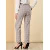 imageAllegra K Womens Plaid Pants Elastic Waist Casual Work Office Long TrousersCamel