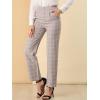 imageAllegra K Womens Plaid Pants Elastic Waist Casual Work Office Long TrousersCamel