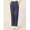 imageAllegra K Womens Plaid Pants Elastic Waist Casual Work Office Long TrousersDark Blue