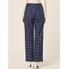 imageAllegra K Womens Plaid Pants Elastic Waist Casual Work Office Long TrousersDark Blue