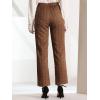 imageAllegra K Womens Plaid Pants Elastic Waist Casual Work Office Long TrousersDark Brown Black